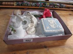 A Wedgwood trinket box and other items.