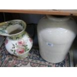 A stoneware jar and a large jug.
