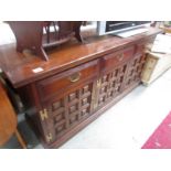 An oak sideboard.