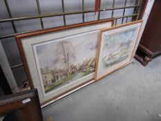 2 framed and glazed prints.