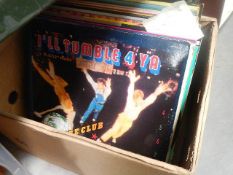 A box of LP records.