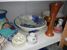 A shelf of miscellaneous items.