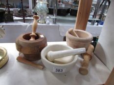 A quantity of pestle and mortars.
