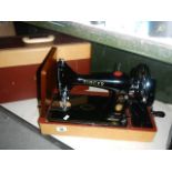 A Singer sewing machine.