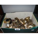 A box of door furniture etc.