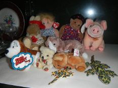 A quantity of soft toys including TY.