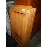 3 folding wooden chairs,