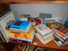 A quantity of music related books and records.