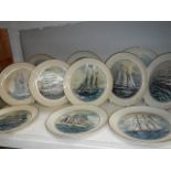 11 tall ships collector's plates.