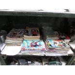 A quantity of comics, mostly American including X Force, Deadpool, Domino, Hologrpahic, Spiderman,