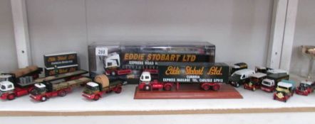 A collection of Eddie Stobart vehicles.