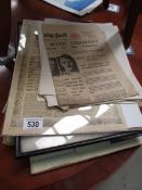 A collection of old newspapers, royalty ephermera etc.
