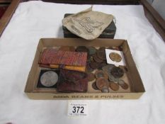A mixed lot of old coins etc.