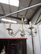 A 5 lamp ceiling light,
