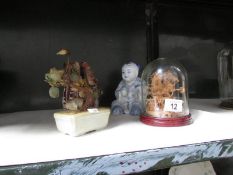 A mixed lot of oriental items including Buddha.