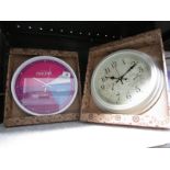 A new and boxed student wall clock and one other.