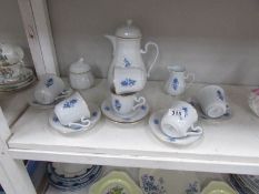A 15 piece blue and white tea set,