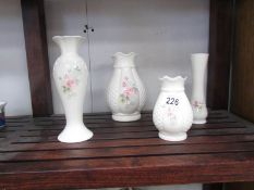 4 Donegal porcelain vases.