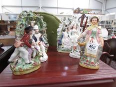 A quantity of Staffordshire figures.