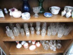 A mixed loot of cruet bottles, glass ware and porcelain, some a/f.