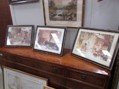 3 framed and glazed Russell Flint prints, (1 glass a/f).