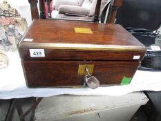 A mahogany brass bound writing box, a/f.