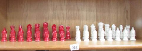 A set of chess pieces.