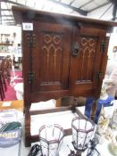 An oak cabinet.