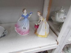 2 Royal Doulton figurines, Sweet Poetry and Happy Birthday.