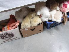 3 boxes of soft toys.