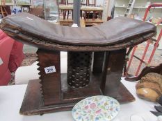 An early 19th Century Chinese leather topped seat