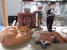 2 Border Fine art fox figures and 2 other fox figures,.