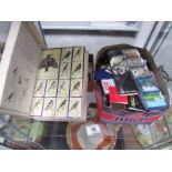 A large collection of old match boxes including boxed Russian set.