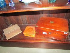 A mahogany box and 2 others.