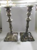 A good pair of silver plate candlesticks (1 a/f).