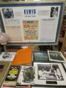 A large collection of Elvis and other pop ephemera.