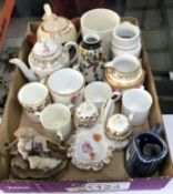 A mixed lot of miniature items including Royal Crown Derby and Coalport.