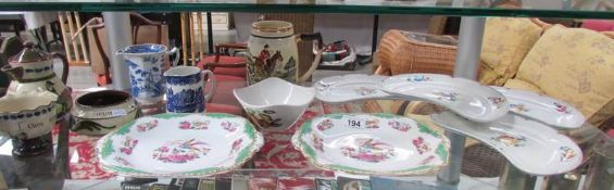 A mixed lot including Wedgwood, Torquay motto ware etc, some a/f.