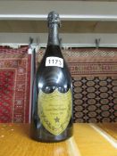 A bottle of 1985 Dom Perignon Moet et Chandon Champagne.