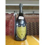 A bottle of 1985 Dom Perignon Moet et Chandon Champagne.