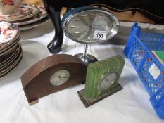 A vintage Rythm retro clock and 2 others.