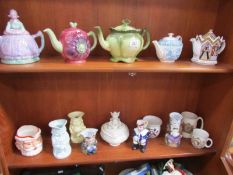 A mixed lot of vintage teapots, Toby jugs etc various makes.