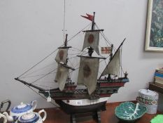 A model galleon.