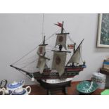 A model galleon.