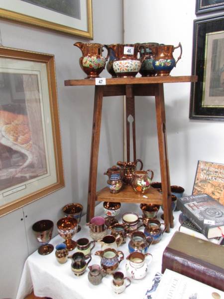 A large quantity of Victorian and later lustre ware including Sunderland, a few pieces a/f.