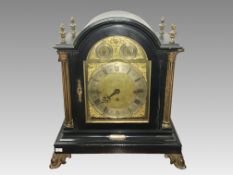 A 19th century bracket clock, Cambridge chime on 8 bells and gong, by M Anderson, 19,