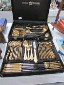 A 70 piece Bestecke Solingen gold plated canteen of cutlery in used condition (mainly dessert