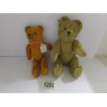 2 small vintage Teddy bears.