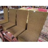 4 wicker dining/conservatory chairs,.