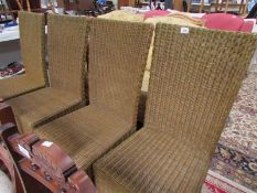 4 wicker dining/conservatory chairs,.